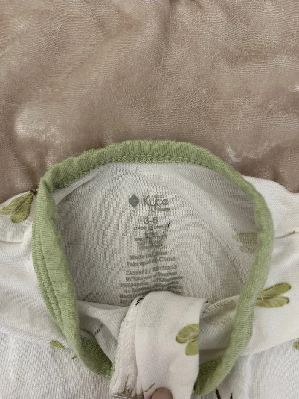 Kyte baby One-Piece Sleeper in White with Green Dragonfly Print + Carters NWT 3m